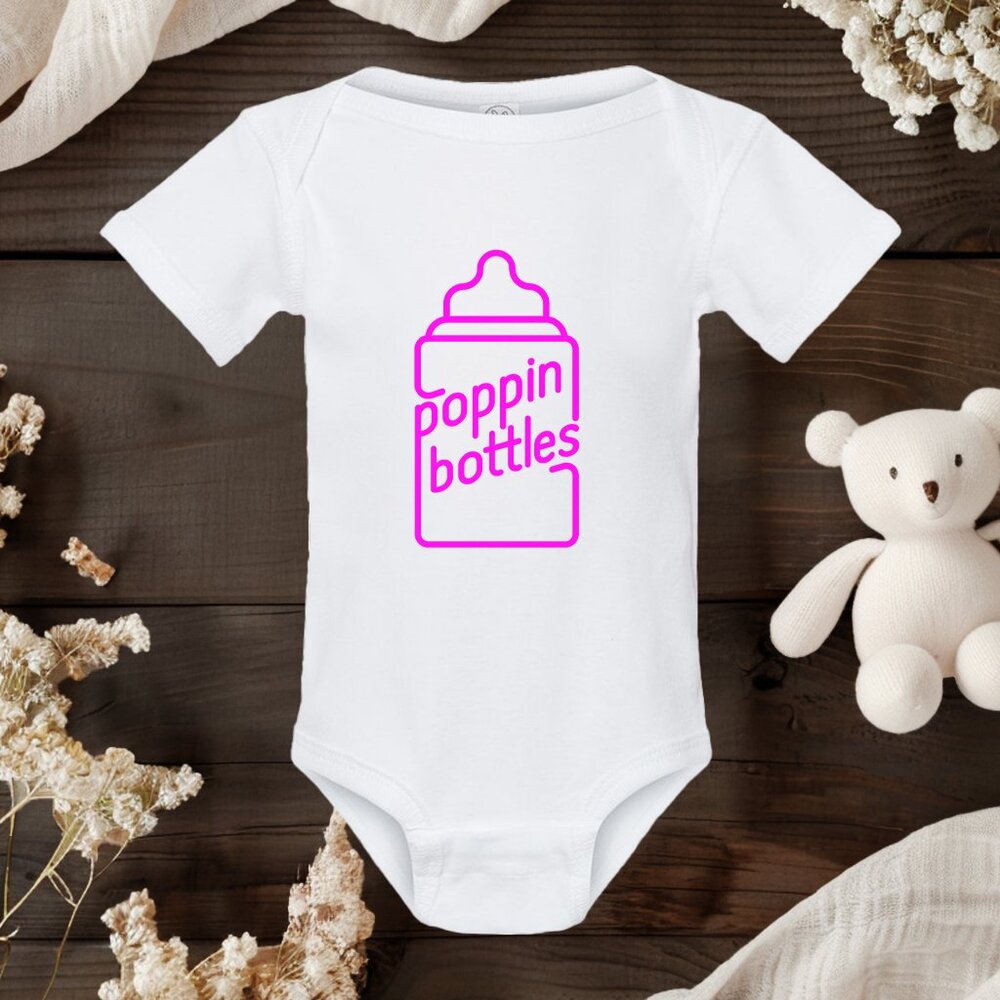 Poppin Bottles Baby Onesie | Funny Infant Onesie | Cute Baby Gift